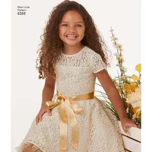 6359 Child's Dresses with Lace and Trim Details