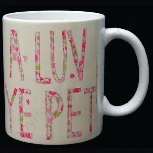 A Luv Ye Pet Mug Floral Geordie  Mug (GM7)