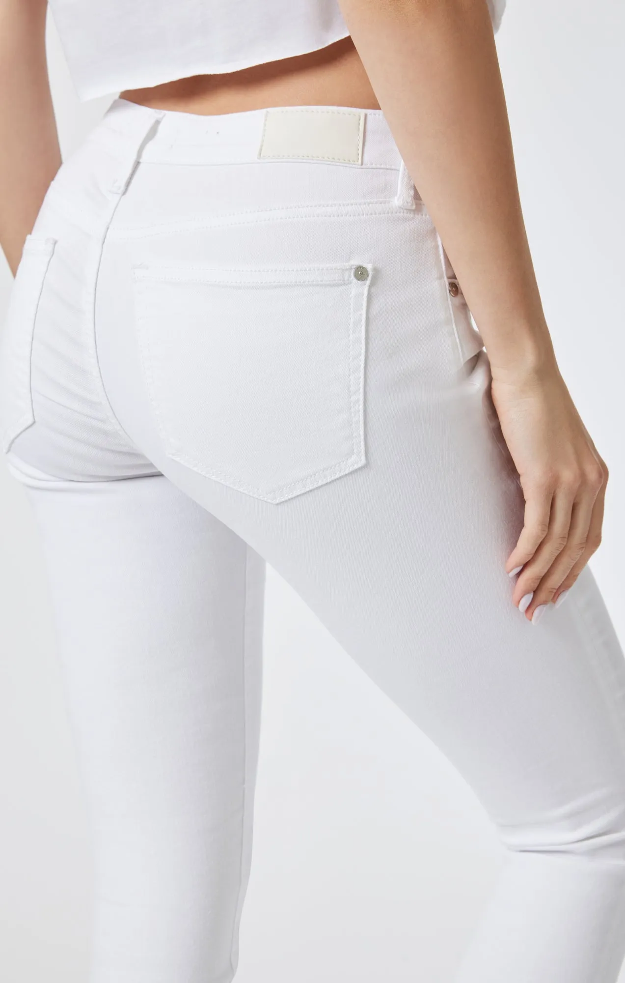 ALEXA SKINNY IN WHITE FEATHER BLUE