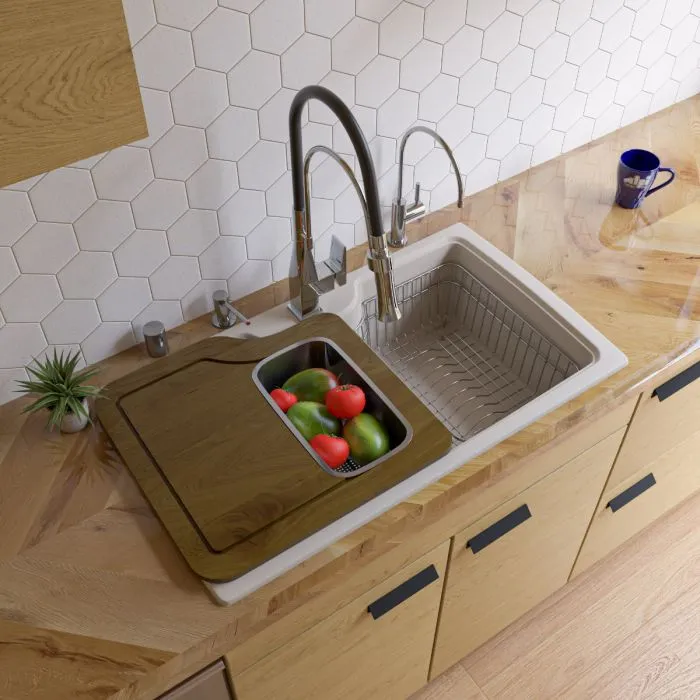 ALFI brand AB3520DI 35" Drop-In Single Bowl Granite Composite Kitchen Sink