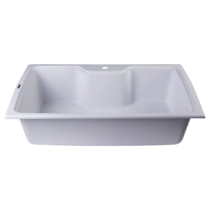 ALFI brand AB3520DI 35" Drop-In Single Bowl Granite Composite Kitchen Sink