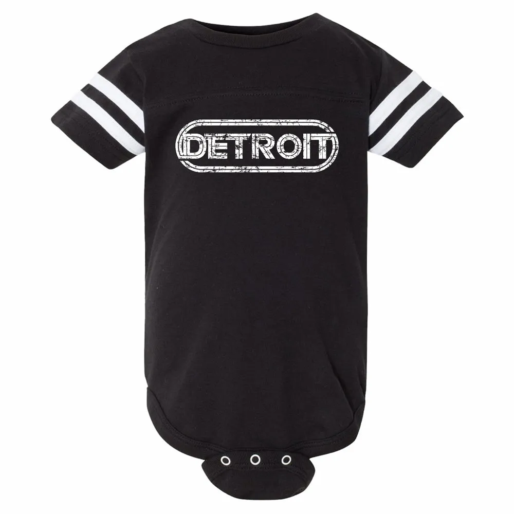 Baby Onesie - Detroit Wrap - Black/White