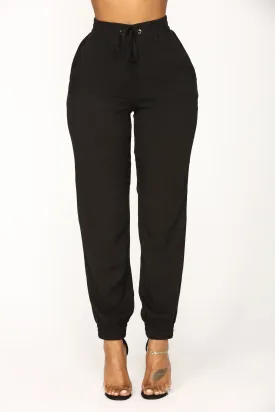 Beachy Breeze Jogger Pants - Black