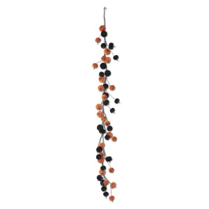 Black & Orange Velvet Pumpkin Garland