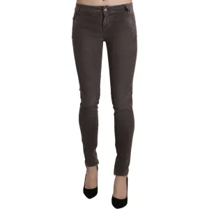 Ermanno Scervino Chic Brown Low Waist Skinny Trousers