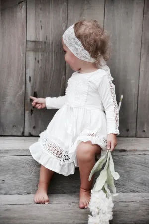 Harmony- Ivory Long Sleeve baby dress