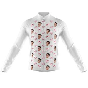 I heart you Custom Face Thermal Club Jersey (white)