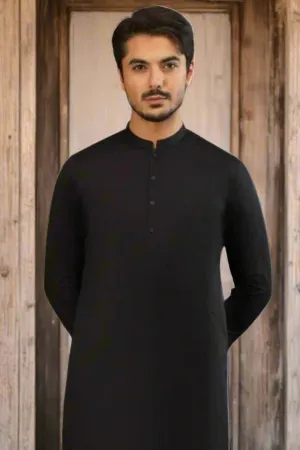 Jet Black Kurta Pajama For Men