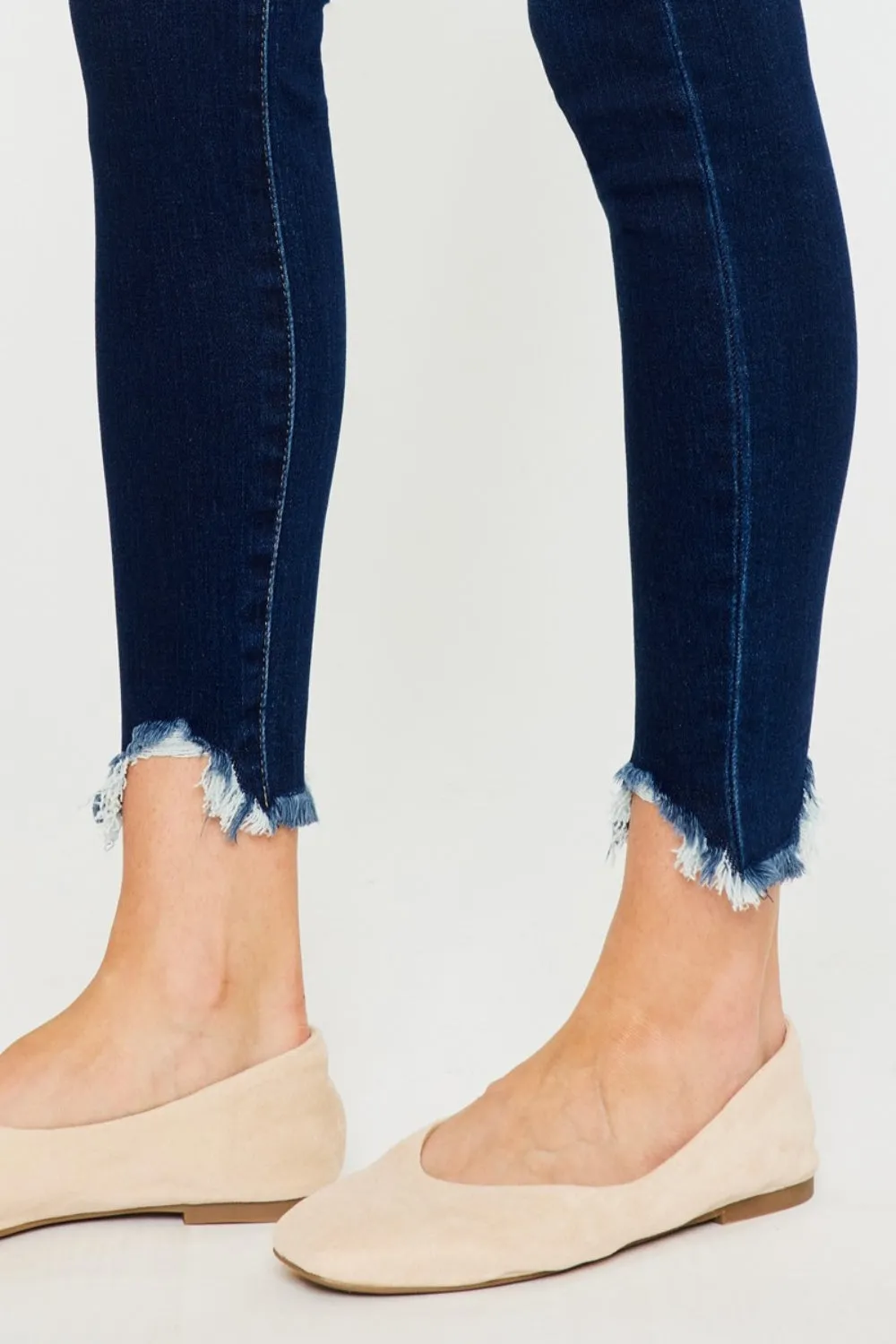 KancanHigh Rise Frayed Ankle Skinny Jeans (Online Exclusive)