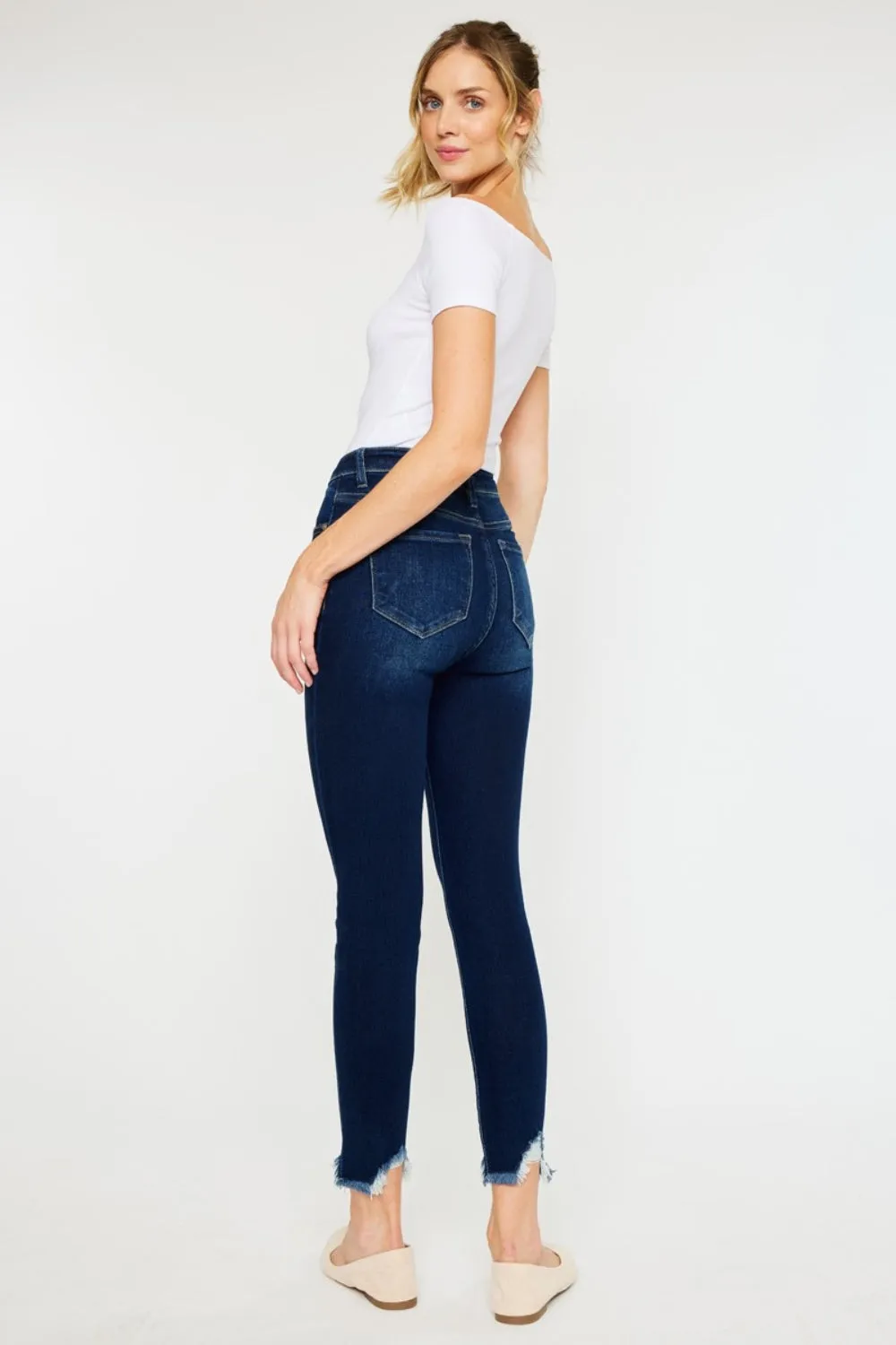 KancanHigh Rise Frayed Ankle Skinny Jeans (Online Exclusive)