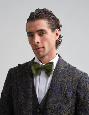 Pine Green Velvet Bow Tie