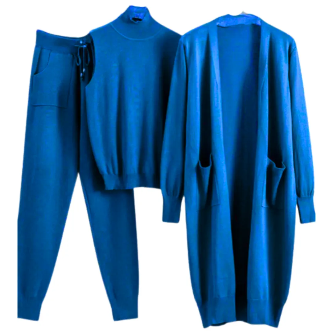 Pre Order: Three-Piece Wool Blend Loungewear Set