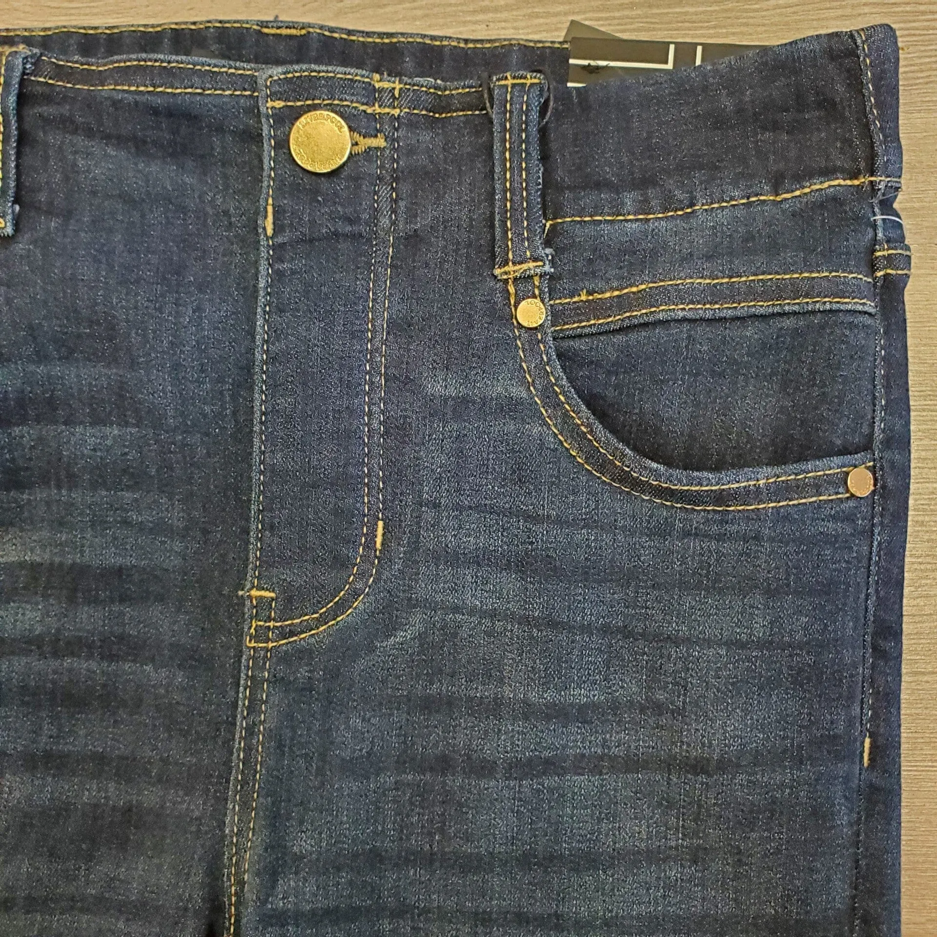 SKINNY PULL ON INDIGO GLIDER JEANS