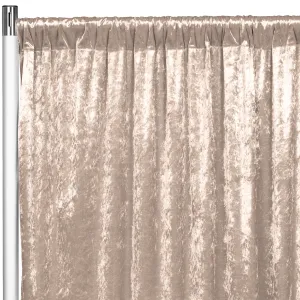 Velvet 10ft H x 52" W Drape/Backdrop Curtain Panel - Beige