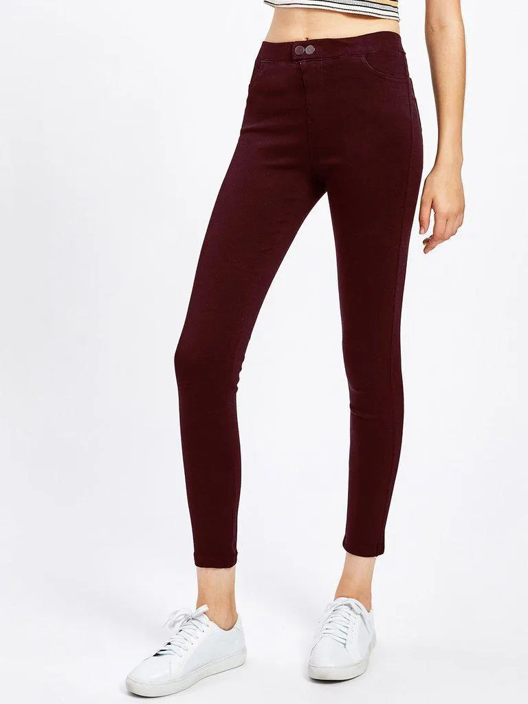 Wine Skinny Jeans