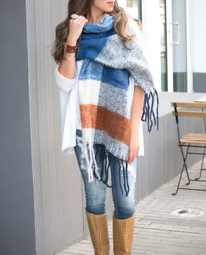 Wool Blend Tassel Wrap & Scarf